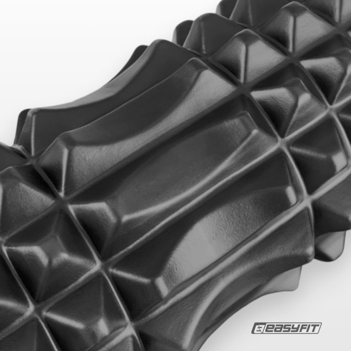 Масажний ролик EasyFit Solid Roller v.1.2s 33х13 см чорний