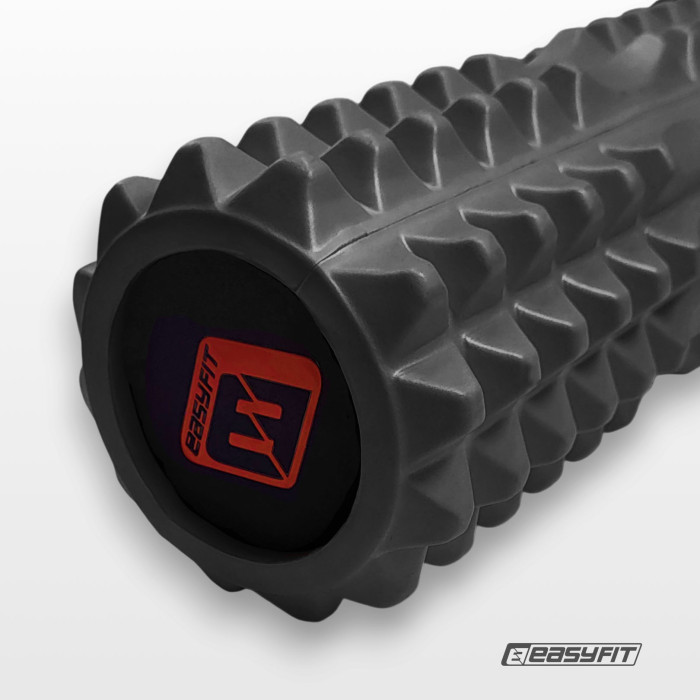 Масажний ролик EasyFit Solid Roller v.1.2s 33х13 см чорний