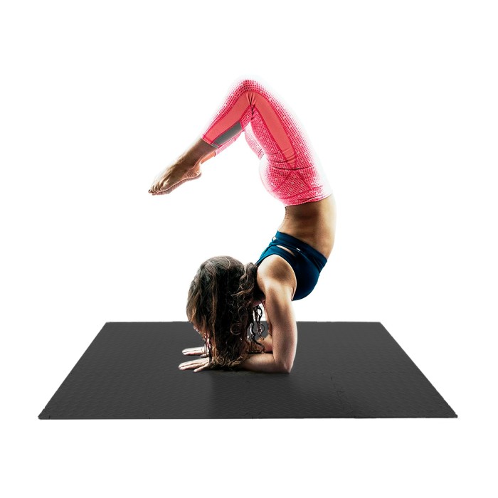 Татами мат EasyFit 8 шт (30х30х1 см) ласточкин хвост черный