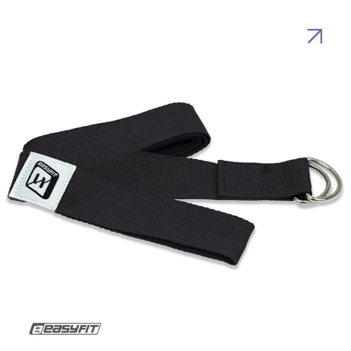 Ремень для йоги EasyFit с петлей (черный)