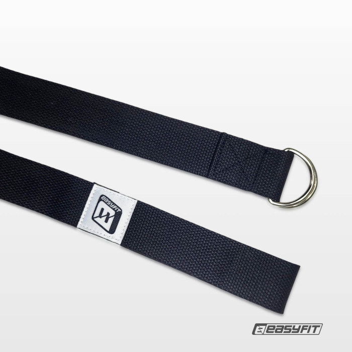 Ремень для йоги EasyFit с петлей (черный)