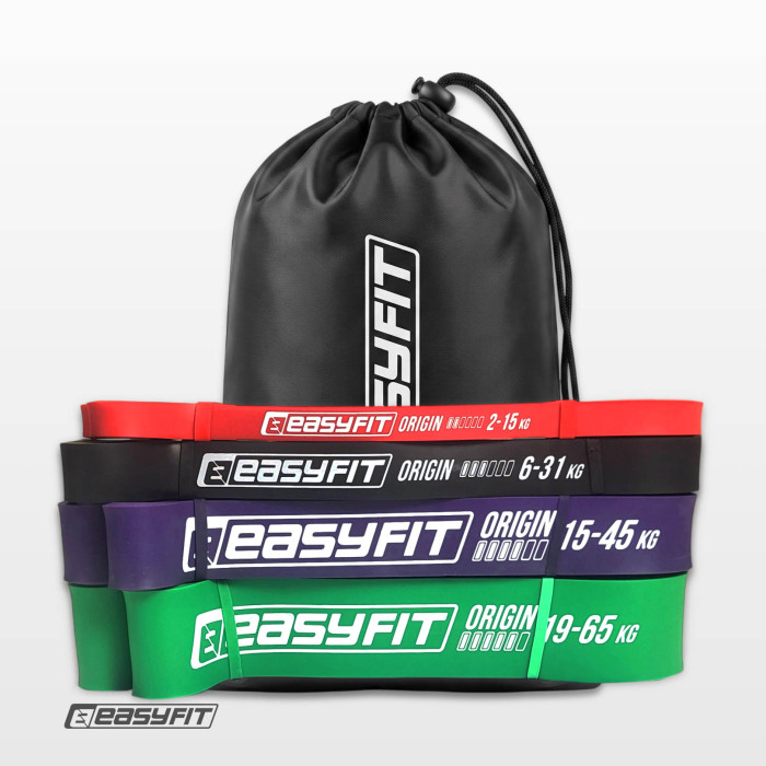 Гумові петлі EasyFit: набір 2-65 кг (4 шт)