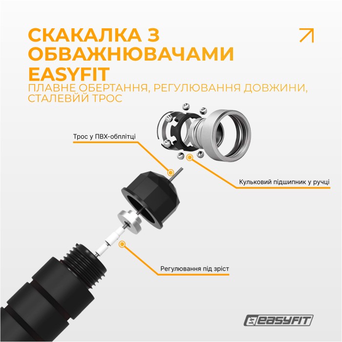 Скакалка с утяжелителем EasyFit