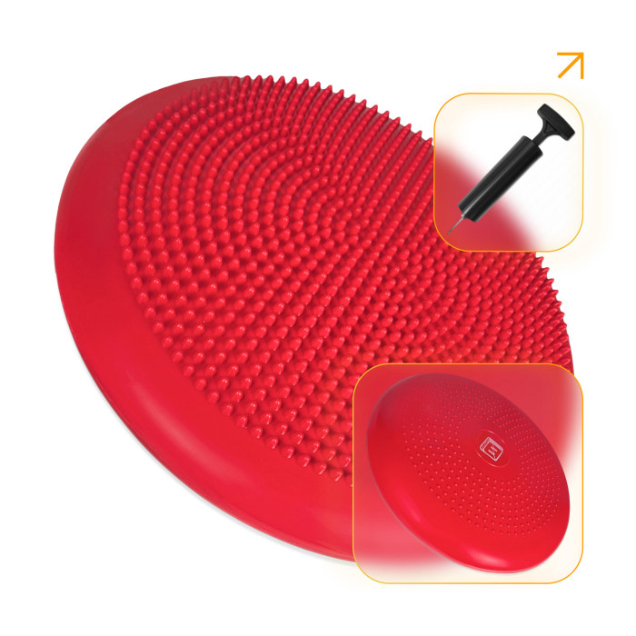 Балансировочная подушка массажная EasyFit Balance Cushion-A красная + насос