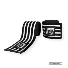 Бинт для приседаний EasyFit фиксатор коленного сустава (черно-белый)