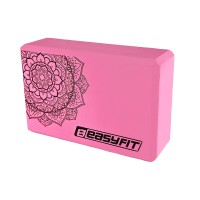 Блок для йоги EasyFit EVA с рисунком розовый
