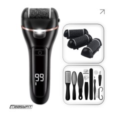 Электрическая пемза для пяток EasyFit с набором 10 предметов, 3 насадки