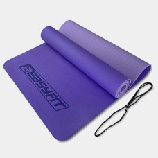 Коврик для йоги и фитнеса EasyFit TPE+TC 6 мм двухслойный сиреневый-св.сиреневый