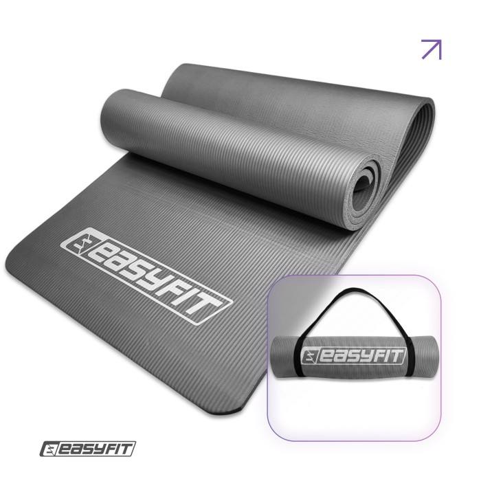Коврик для фитнеса и йоги EasyFit NBR 10 мм Серый