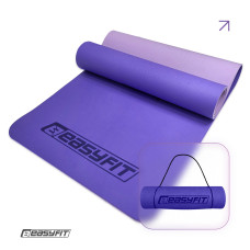 Килимок для йоги та фітнесу EasyFit TPE+TC 6мм двошаровий бузковий-св.бузковий