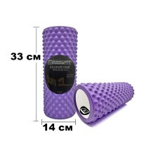 Массажный ролик EasyFit Grid Roller Light 33 см Фиолетовый