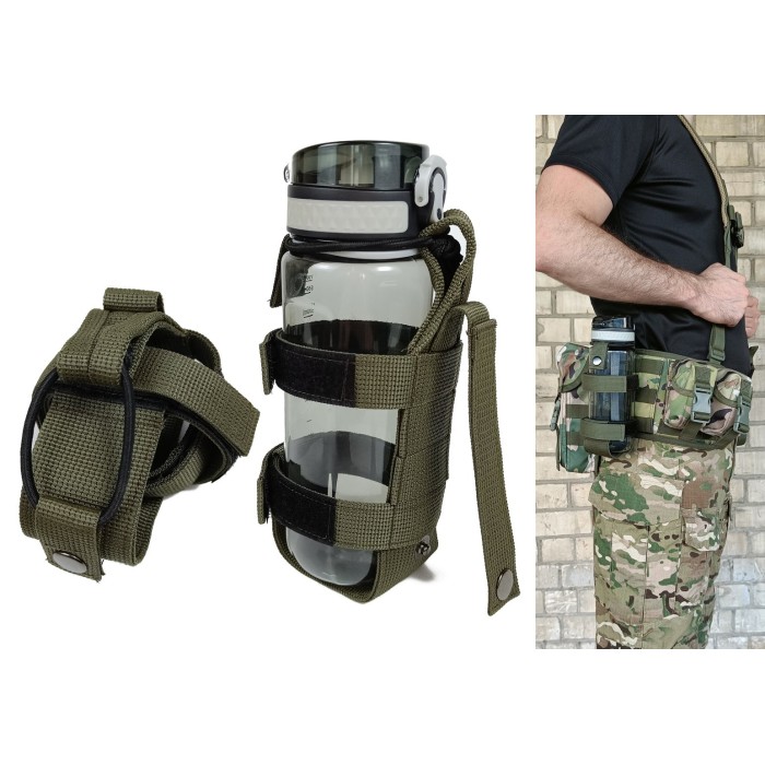 Подсумок под бутылку олива (MOLLE, подсумок на разгрузку, жилет, РПС)