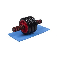 Ролик для пресса EasyFit с ковриком Красный (3 колеса)