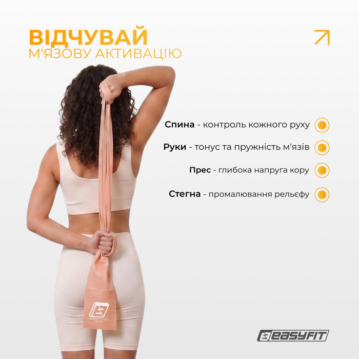 Стрічка для пілатесу EasyFit EPP 0.5 мм персикова