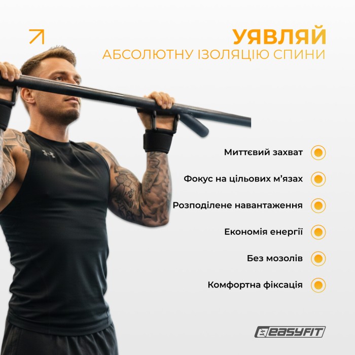Крюки для турника и тяги EasyFit (пара)