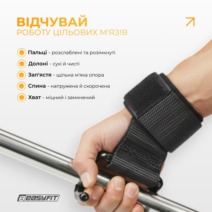 Крюки для турника и тяги EasyFit (пара)