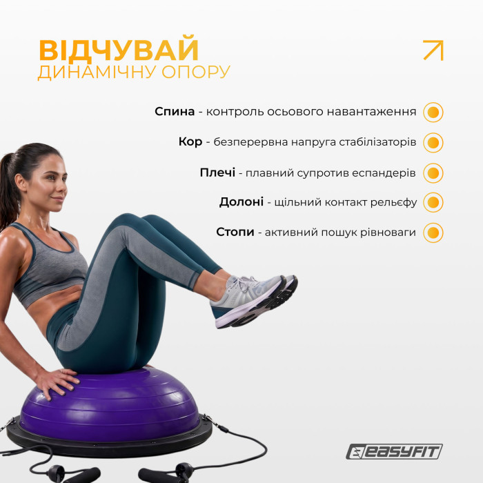 Балансировочная платформа EasyFit BOSU 60 см Фиолетовый