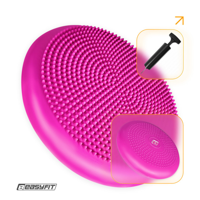 Балансировочная подушка массажная EasyFit Balance Cushion-A розовая + насос