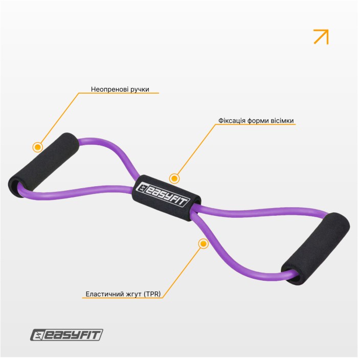 Эспандер EasyFit восьмерка трубчатый фиолетовый