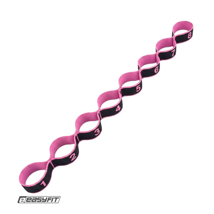 Эспандер ленточный EasyFit с петлями для тренировок розовый (EASY)