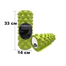 Массажный ролик EasyFit Grid Roller Extreme 33 см Салатовый