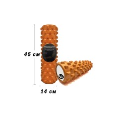 Массажный ролик EasyFit Grid Roller PRO 45 см Оранжевый
