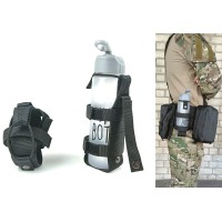 Подсумок под бутылку черный (MOLLE, подсумок на разгрузку, жилет, РПС)