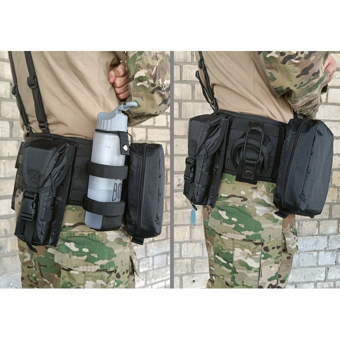 Подсумок под бутылку черный (MOLLE, подсумок на разгрузку, жилет, РПС)