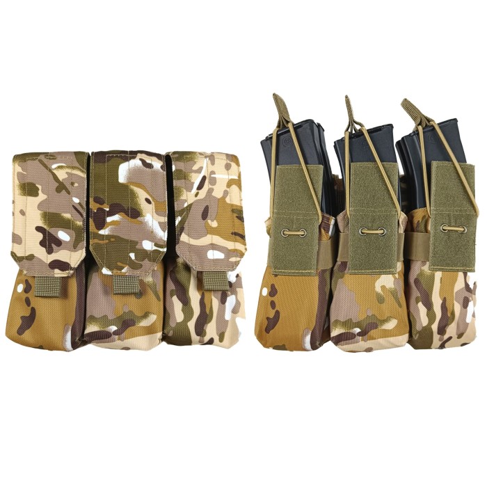 Подсумок под 6 магазинов АК/РПК тройной мультикам степной Multicam Arid (MOLLE, подсумок на разгрузку, жилет, РПС)