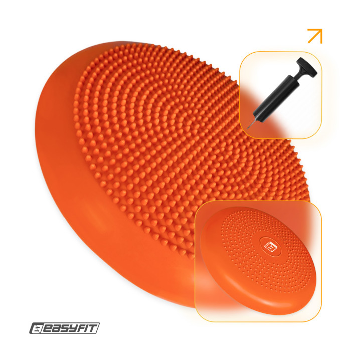Балансировочная подушка массажная EasyFit Balance Cushion-A оранжевая + насос