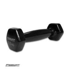 Гантель для фітнесу 0.5 кг EasyFit із вініловим покриттям чорна