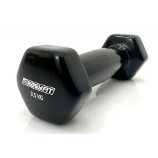 Гантель для фитнеса 0.5 кг EasyFit с виниловым покрытием черная