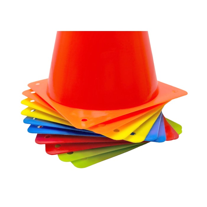 Конусы-фишки спортивные EasyFit 17 см (набор 10 штук) разноцветные