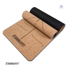 Коврик для йоги EasyFit Cork+TPE 5 мм двухслойный