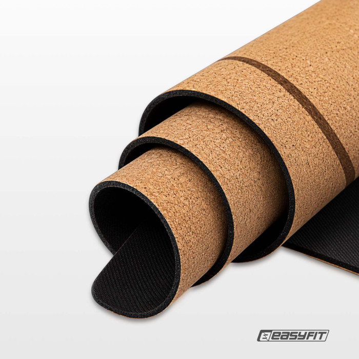 Коврик для йоги EasyFit Cork+TPE 5 мм двухслойный