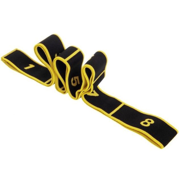 Эспандер ленточный EasyFit с петлями для тренировок желтый (MEDIUM)