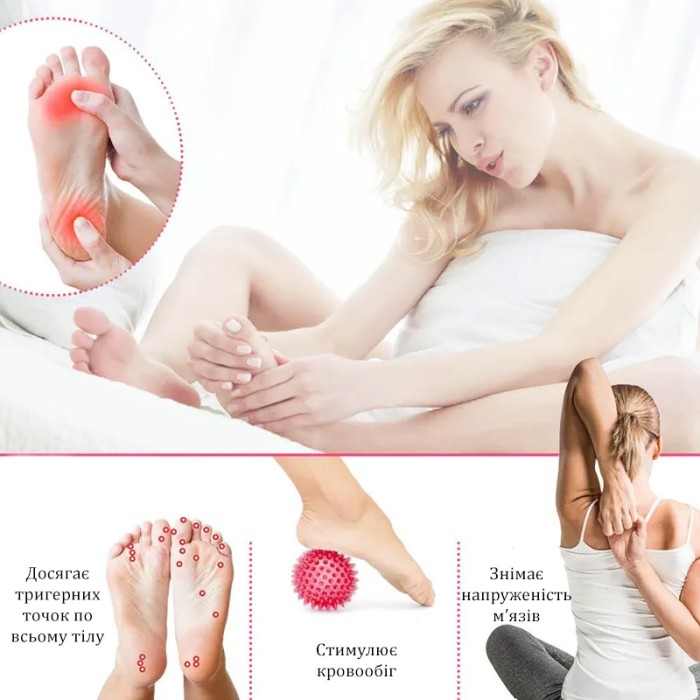 Массажный мячик EasyFit Goober с шипами красный