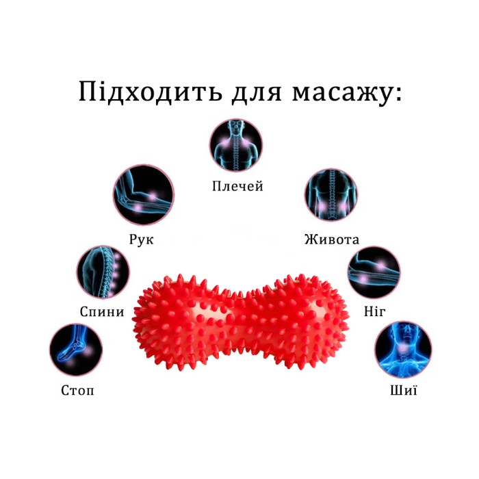 Массажный мячик EasyFit Goober с шипами красный