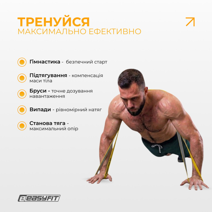 Набір двошарових резинок для підтягування EasyFit Premium 2-63 кг (5 шт)