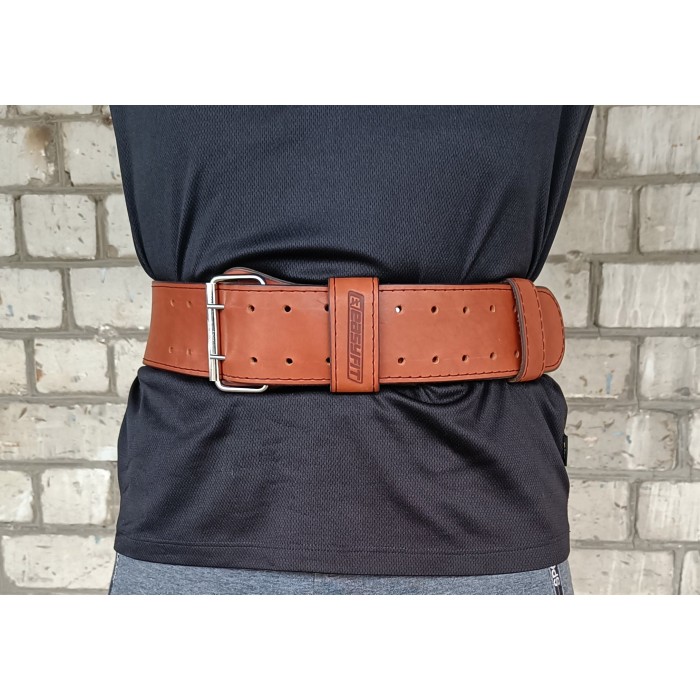 Пояс атлетический EasyFit DeciBelt (кожа) коричневый XS