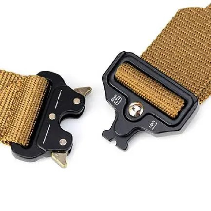 Ремінь тактичний військовий Assault Belt з пряжкою Кобра койот