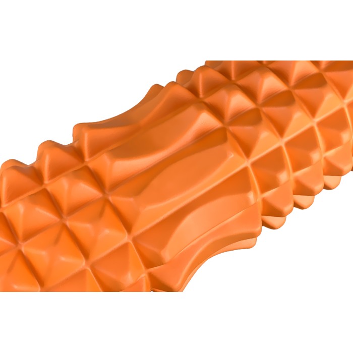 Массажный ролик EasyFit Grid Roller 33 см v.1.2 с заглушками с двух сторон (оранжевый)