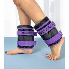 Утяжелители для ног и рук EasyFit наборные черно-фиолетовые 0,5-2,5 кг (пара)