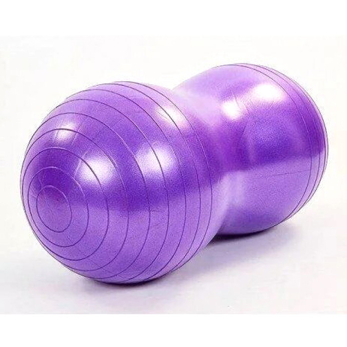 М'яч для фітнеса EasyFit Peanut 45х90 см фіолетовий (фітбол горіх-арахіс)