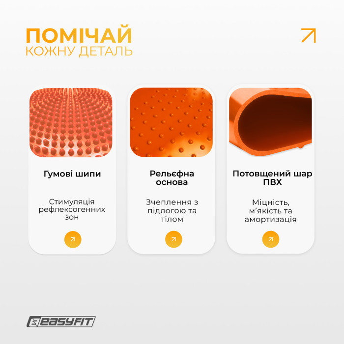 Балансувальна масажна подушка EasyFit Помаранчевий