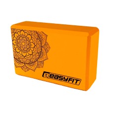 Блок для йоги EasyFit EVA с рисунком оранжевый