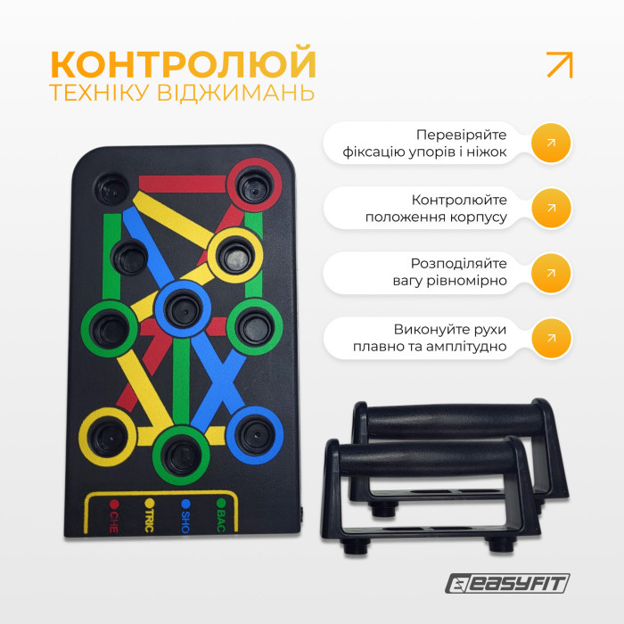 Доска для отжиманий EasyFit Straight тренажер регулируемый