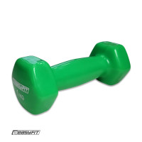Гантель для фітнесу 1.0 кг EasyFit із вініловим покриттям салатова