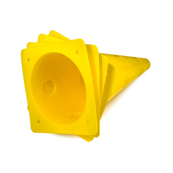 Конусы-фишки спортивные EasyFit 31 см (набор 4 штуки) желтые