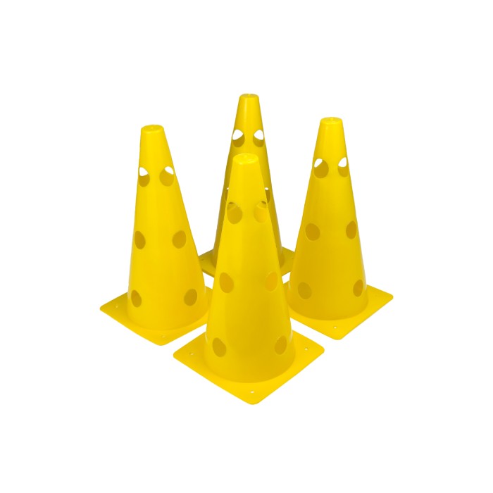 Конусы-фишки спортивные EasyFit 31 см (набор 4 штуки) желтые
